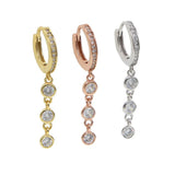 925 Silver Teardrop Zircon CZ Hoop Earring Wedding Dainty Earrings