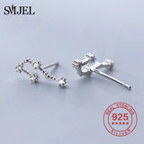 925 Silver Zodiac Earrings CZ Studs 12 Constellation Jewelry Gift