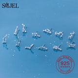 925 Silver Zodiac Earrings CZ Studs 12 Constellation Jewelry Gift