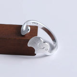925 Silver Elephant Long Nose Open Ring For Women