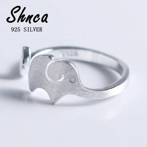 925 Silver Elephant Long Nose Open Ring For Women