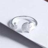 925 Silver Elephant Long Nose Open Ring For Women