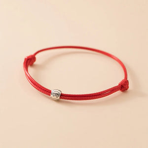 925 Silver Elephant Red Thread Bracelet Adjustable Rope Jewelry