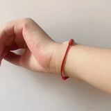 925 Silver Elephant Red Thread Bracelet Adjustable Rope Jewelry