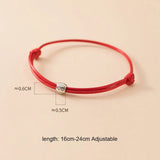 925 Silver Elephant Red Thread Bracelet Adjustable Rope Jewelry