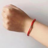 925 Silver Elephant Red Thread Bracelet Adjustable Rope Jewelry