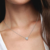 925 Silver Elevated Heart Necklace for Women Jewelry