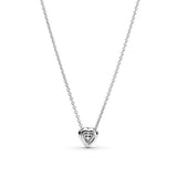 925 Silver Elevated Heart Necklace for Women Jewelry