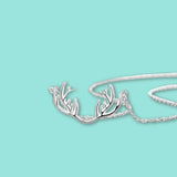 925 Silver Elk Antlers Necklace for Women