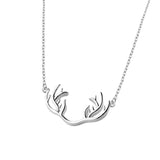 925 Silver Elk Antlers Necklace for Women