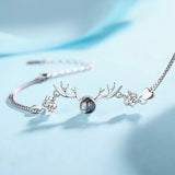 925 Silver Elk Bracelet 100 Languages I Love You Memory Bracelet