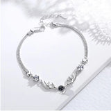 925 Silver Elk Bracelet 100 Languages I Love You Memory Bracelet