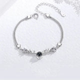 925 Silver Elk Bracelet 100 Languages I Love You Memory Bracelet