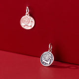 925 Silver Elk Pattern Coin Drop Charm 11mm DIY Jewelry Findings