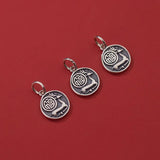 925 Silver Elk Pattern Coin Drop Charm 11mm DIY Jewelry Findings