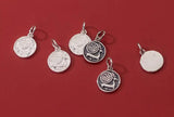 925 Silver Elk Pattern Coin Drop Charm 11mm DIY Jewelry Findings
