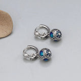 925 Silver Enamel Goldfish Ear Clip Vintage Earrings