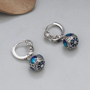 925 Silver Enamel Goldfish Ear Clip Vintage Earrings