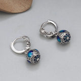 925 Silver Enamel Goldfish Ear Clip Vintage Earrings