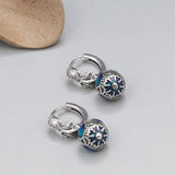 925 Silver Enamel Goldfish Ear Clip Vintage Earrings