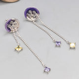 925 Silver Enamel Button Shape Earrings