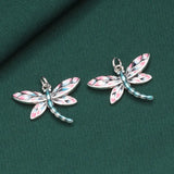 925 Sterling Silver Enamel Dragonfly Pendant DIY Jewelry Making