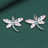 925 Sterling Silver Enamel Dragonfly Pendant DIY Jewelry Making