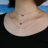 925 Sterling Silver Enamel Moon Star Love Heart Pendant Necklace Choker