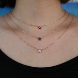 925 Sterling Silver Enamel Moon Star Love Heart Pendant Necklace Choker