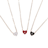 925 Sterling Silver Enamel Moon Star Love Heart Pendant Necklace Choker