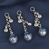 925 Silver Enamel Tassel Purse Coin Pendants Ethnic Vintage DIY Jewelry DZ013