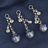 925 Silver Enamel Tassel Purse Coin Pendants Ethnic Vintage DIY Jewelry DZ013