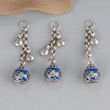 925 Silver Enamel Tassel Purse Coin Pendants Ethnic Vintage DIY Jewelry DZ013