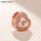 925 Sterling Silver Enamel Heart Beads Charms for Jewelry Making