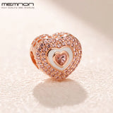 925 Sterling Silver Enamel Heart Beads Charms for Jewelry Making