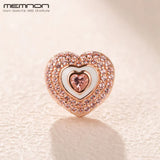925 Sterling Silver Enamel Heart Beads Charms for Jewelry Making