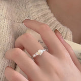 925 Silver Entanglement Pearl Rings Women Ins Jewelry Ropshipping