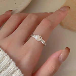 925 Silver Entanglement Pearl Rings Women Ins Jewelry Ropshipping