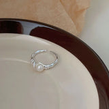 925 Silver Entanglement Pearl Rings Women Ins Jewelry Ropshipping