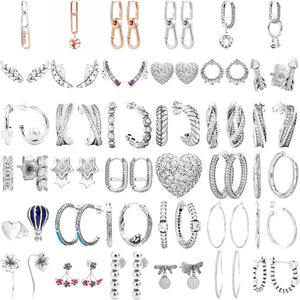 925 Silver Entwined Circles Radiant Heart Earrings