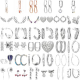 925 Silver Entwined Circles Radiant Heart Earrings