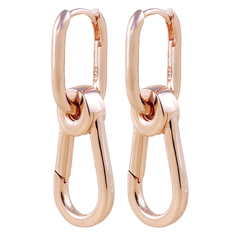 925 Silver Entwined Circles Radiant Heart Earrings