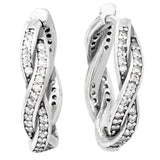 925 Silver Entwined Circles Radiant Heart Earrings