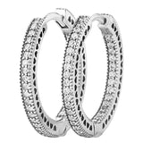 925 Silver Entwined Circles Radiant Heart Earrings