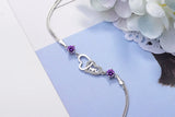 925 Silver Eternal Love Zirconia Double Layer Chain Bracelet