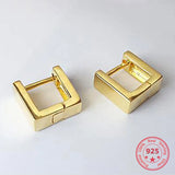 925 Silver Geometric Stud Earrings Women Jewelry
