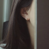 925 Silver European Creative Pav? Zircon Ear Studs Classic 14k Plated
