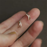 925 Silver European Creative Pav? Zircon Ear Studs Classic 14k Plated