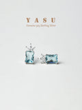 925 Silver Crystal Clover Stud Earrings Party Wedding Jewelry