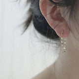 925 Silver Geometric Tassel Earrings for Women - Elegant Goddess Jewelry